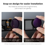 K&F CONCEPT DJI Osmo Action 4 ND&PL Filter Kit ND8&PL+ND16&PL+ND32&PL+ND64&PL 4 Pack, Optical Glass