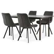 ALSTED D160 sto tamni hrast + 4 HYGUM stolice siva