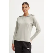 Dukserica Helly Hansen VERGLAS LIGHT za žene, boja: bež, s kapuljacom, melanž, 62964