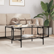Stolic s prozirnom staklenom površinom 98,5x50x45 cm celik