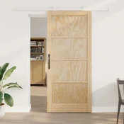 vidaXL Drsna vrata 93 x 211 cm Inženirski les Naravna in bela