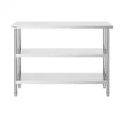 VEVOR Delovna miza za pripravo hrane 356x1219x864 cm iz nerjavečega jekla