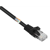 Renkforce Renkforce RF-5047434 RJ45 omrežni kabel\, Patch kabel CAT 5e U/UTP 0.50 m črna z zaščitnim zapornim zatičem 1 kos, (20460113)