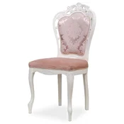 Casa Padrino luxury baroque dining room chair with elegant pattern pink/white - Baroque style kitchen chair - Magnificent luxury dining room furniture in baroque style