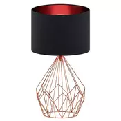 EGLO 95185 | Carlton Eglo stolna svjetiljka 64,5cm sa prekidacem na kablu 1x E27 crveni bakar, crno