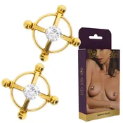 taboom Zlate sponke za bradavice s kristali BDSM Divine Cross Clamp 17286