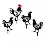 Wallxpert WALLXPERT Chicken Family 4 vrtna dekoracija, (20813574)