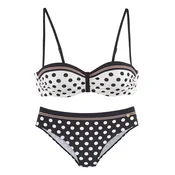 LASCANA Bikini oranžna/črna/bela
