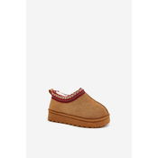 Snow boots childrens ankle boots on a platform insulated with fur Camel Vilabria
