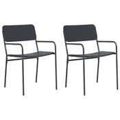 Vidaxl Vrtni stoli 2 szt. Antracit 51 x 55 x 81 cm Jeklo