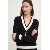 Bombažen pulover Lauren Ralph Lauren črna barva, 200933232
