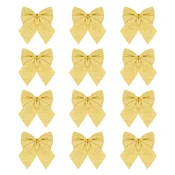 Zlate bleščeče božične pentlje – majhne, 5 cm, 12 kosov