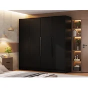 Garderobna omara Palladio 200 cm - črna/črni ročaji
