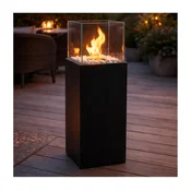 BIO kamin ALICANTE 26,5x80,5 cm 2kW črna + zaščitni pokrov