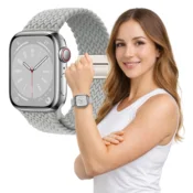 Pleten pašček za Apple Watch 38 mm 40 mm 41 mm, velikost L, siva zapestnica
