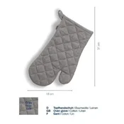 Kela Pekačarska rokavica Puro, 55 % bombaž/45 % lan, siva, 31,0 x 18,0 cm