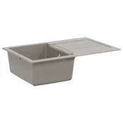Vidaxl Umivalnica Siva 780 x 500 mm 80% Kvarc in 20% Smola