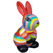 Casa Padrino luxury designer decorative figure rabbit multicolored H. 65 cm - Living room decorative figure - Weatherproof decorative sculpture - Luxury garden decorative animal figure