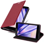 Cadorabo Cadorabo Ohišje, združljivo z Sony Xperia Z1 v rdeče jabolko - Zaščitni ovitek z magnetnim zapiranjem, stoječo funkcijo in režo za kartice, (20549259)