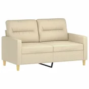 Vidaxl Kavč dvosed krem 120 cm blago