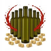 shumee KOMPLET 70x rjavih stekleničk 375 ml za vino, sirup, olje, kis, alkohol