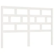Vidaxl Posteljno vzglavje belo 126x4x100 cm trdna borovina