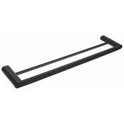 Dvojni drog za brisačo FLORI, 600 x 127 mm, črn - Mat črna - 120 - Medenina - Vijaki - Drugo - Sapho - FLORI - 600x25x127 mm - Obešalnik za brisače