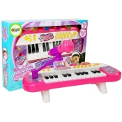 Klaviatura, klavir, 24 tipk, USB mikrofon, roza