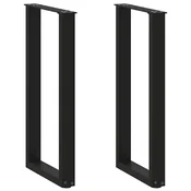 vidaXL vidaXL Noge za konzolno mizico v obliki črke U, 2 kosa, črne, 28 x (72-73) cm, jeklo, (5000241558)