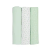 KikkaBoo Pelene od muslina set 3 pcs 100x100 Leaves Mint (KKB12076)
