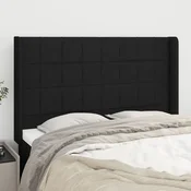 Vidaxl vidaXL Vzglavnik s krilci, črne barve, 147x16x118/128 cm, blago