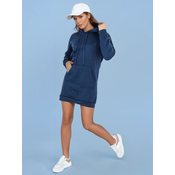 Bluza damska długa z kapturem oversize TIMMY ciemnoniebieska Dstreet