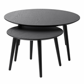 Črne okrogle mizice v kompletu 2 ks o 88 cm Adda – Unique Furniture