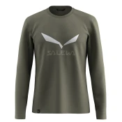 Salewa SOLIDLOGO DRY M L/S TEE, moška pohodna majica, zelena 27340