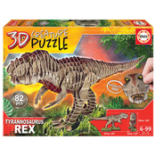 Puzzle dinosaurus Tyrannosaurus Rex 3D Creature Educa dĺžka 61 cm 82 dielov od 6-9 rokov EDU19182
