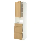 METOD/MAXIMERA Visoka omara za vgrad gspd aparate, bela/Forsbacka hrast, 60x60x240 cm