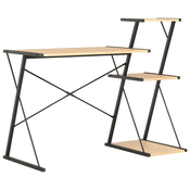Radni stol s policom crni i boja hrasta 116 x 50 x 93 cm