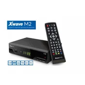 X WAVE DVB-T2 Risiver Set Top Box, Crni