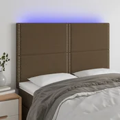 LED uzglavlje tamnosmede 144x5x118/128 cm od tkanine