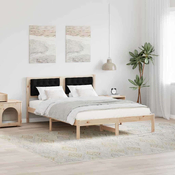 vidaXL vidaXL Konstrukcija postelje z vzglavjem Črna 150 x 200 cm blago, (5000084089)