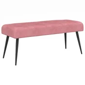 Vidaxl Klop s gumbnim oblazinjenjem Roza 110 x 40 x 46 cm Žamet