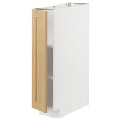 METOD Podni element s policama, bela/Forsbacka hrastovina, 20x60 cm
