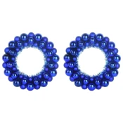 Vijenci s božicnim kuglicama 2 pcs Plava 33 x 33 x 7 cm