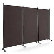 Northix Sobna pregrada na kolesih 262x180 cm kovina poliester rjava