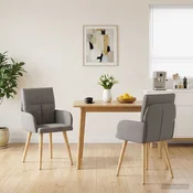 vidaXL Jedilni stoli 2 pcs Blago Taupe 60 x 56 x 96 cm