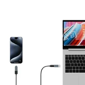 INF 2-Pack USB-C moški na ženski adapter za blokiranje podatkov: Zaščita pred krajo podatkov, srebrna, (5000291483)