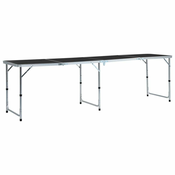 Sklopivi stol za kampiranje sivi aluminijski 240 x 60 cm