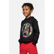 Otroški pulover Coccodrillo črna barva, s kapuco