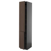 METOD Visoki element s policama/2 vrata, Crnosiva/Sinarp smeda, 40x60x220 cm