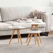 Vidaxl Klubska miza 3 pcs Rjava Masivno orešno les